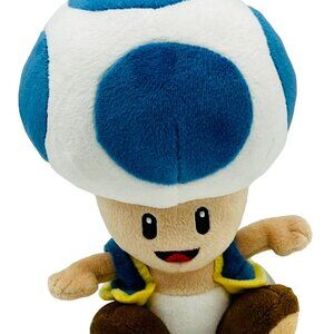 Super Mario Bros Blue Toad Plush 7 inch My Little Buddy‎ Nintendo Stuffed Toy